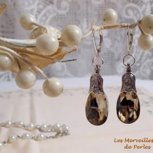 Boucles d'oreilles Merveilles 'Champagne' belle brillance