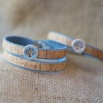 Bracelet Arbre de vie sur Liège et coton Jean's  en simple, double ou triple tour