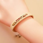 Bracelet Florâme végétal au ruban liberty Ava sur liège blanc