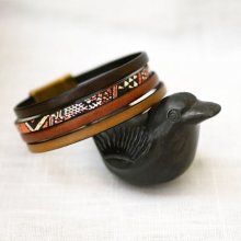 Bracelet manchette multi cuir ethnique africain personnalisable