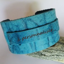 Bracelet manchette bleu turquoise à personnaliser