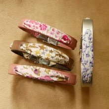 Bracelet Florâme personnalisé au ruban liberty et cuir au choix