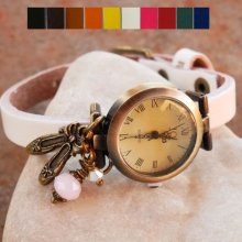 Montre fille bracelet cuir charme chaussons de danse