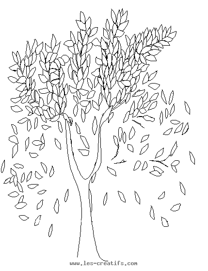 coloriage arbre d automne