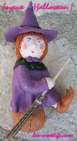 sorcière d'Halloween en fimo