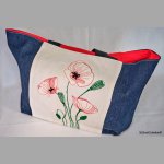 Sac cabas motif coquelicots sur fond blanc