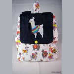 Sac à dos enfant brodé lama personnalisable