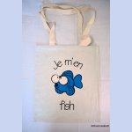 Tote Bag brodé poisson bleu