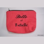 Trousse brodée belle et rebelle rouge