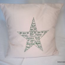 Housse de coussin Etoile Joyeux Noël