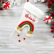 Chaussette de Noël arc-en-ciel personnalisée à suspendre