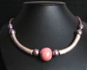 Collier Céramique Rose et mauve