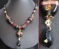 Collier India noir/rouge baroque