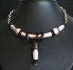Collier  métal améthyste sur chaine