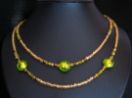Collier Murano Vert Ambre doré