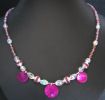 Collier aux pampilles de nacre fuchsia
