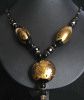 Collier en verre soufflé noir & or